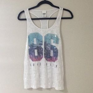 Victoria’s Secret PINK tank top White love XS 86